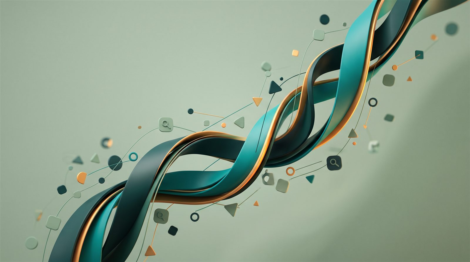Composição abstrata representando o fluxo de tráfego qualificado até o negócio