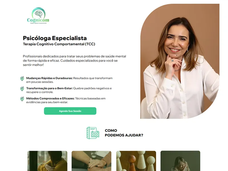 Primeira tela do site de Cognicom